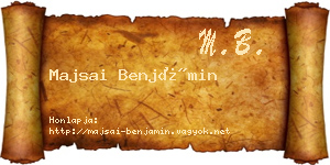 Majsai Benjámin névjegykártya