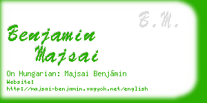 benjamin majsai business card